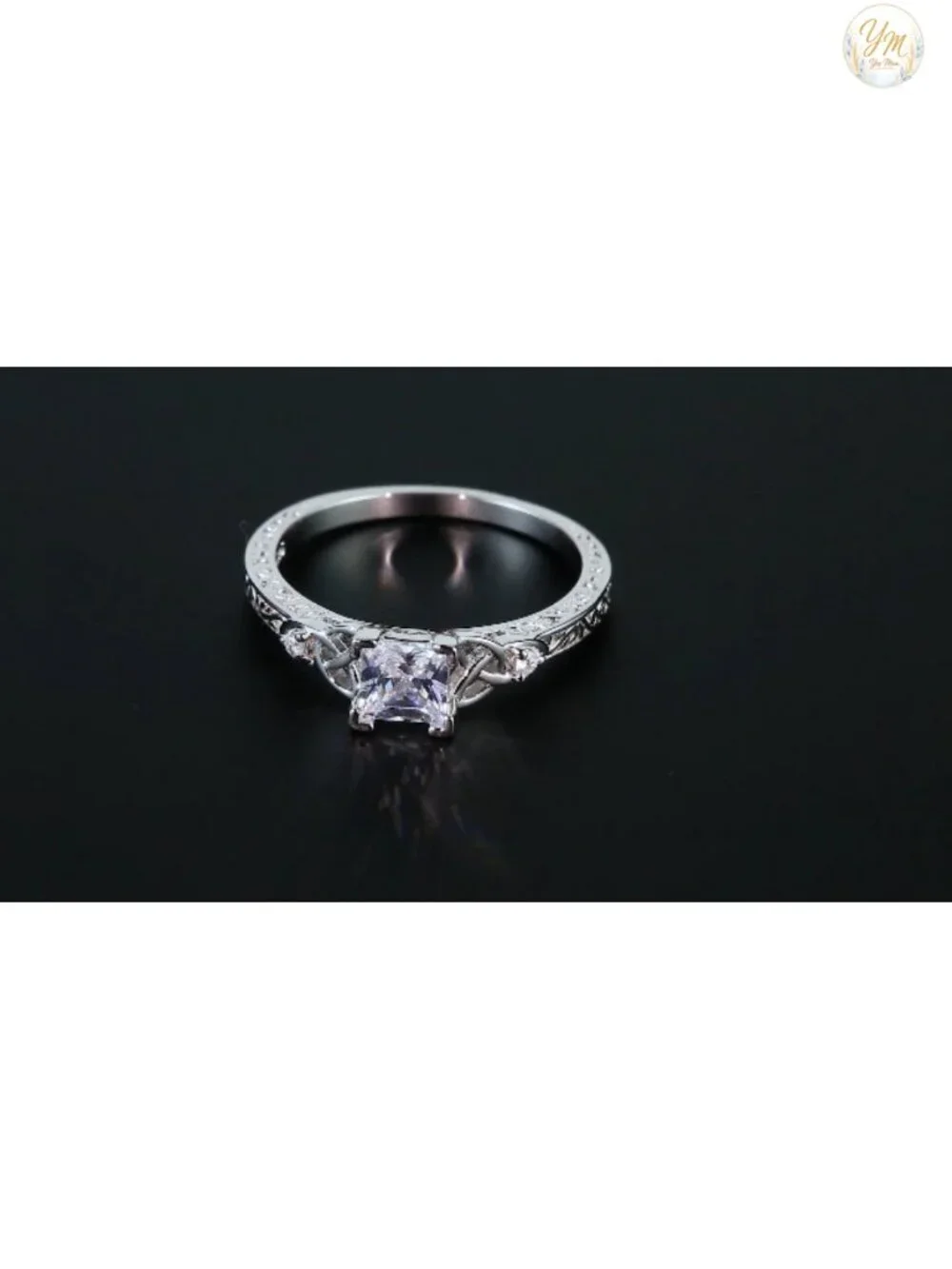 Vintage Celtic Knot 1.2ct CZ Solitaire Ring Sterling Silver